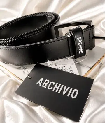 새상품 ARCHIVIO 블랙 웨빙 벨트