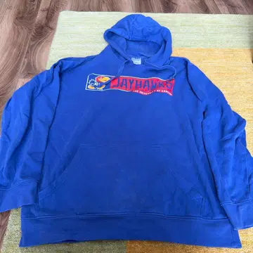 구제 의류 Hanes JAYHAWKS 후드티 L 파랑