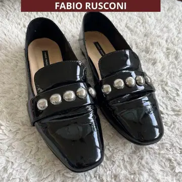 FABIO RUSCONI 파비오 루스코니 블랙 에나멜 로퍼 36