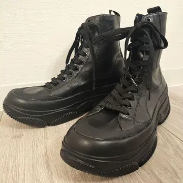 23.5cm [미사용 새상품] ZARA 컴뱃 부츠 레이스업 통굽 블랙