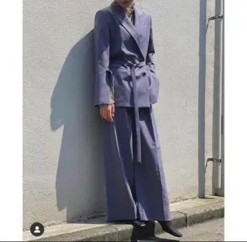 MURRAL 퍼플 테일러드 자켓 와이드 팬츠 세트