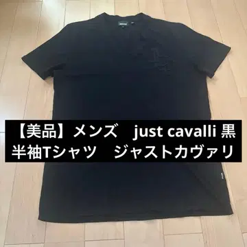 [새상품급] 남성용 저스트 카발리 블랙 반팔 티셔츠 저스트 카발리