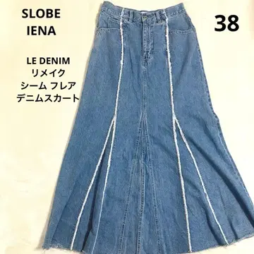 SLOBE IENA/LE DENIM 리메이크 심 플레어 데님 스커트