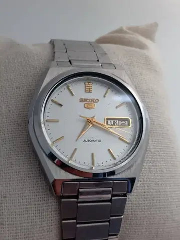 SEIKO 세이코5 자동 시계 실버/화이트 작동