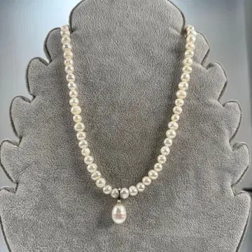 A10/진주 목걸이 펜던트 포함 화이트 7-11mm