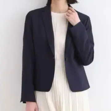 INDIVI 워셔블 테일러드 자켓 네이비 1버튼 40 L 일본제