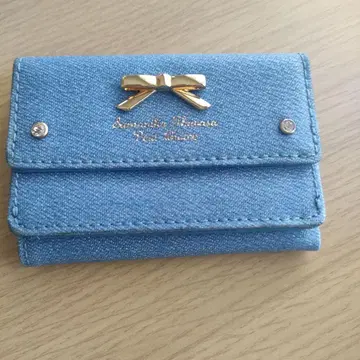 사만다 타바사 3단 폴더형 지갑 리본이 귀여운 블루