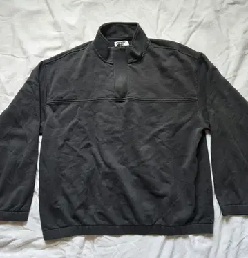 그레이 하프 지퍼 맨투맨 lands End 빅 실루엣 두께감