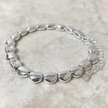 펄 비즈 메탈 실버925 팔찌 체인 실버