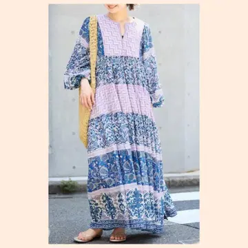 슬로브 이에나 SLOBE IENA 인도 패널 티어드 원피스