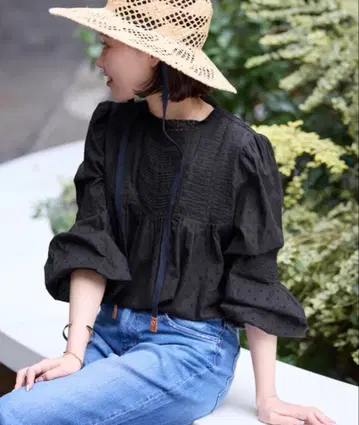 SLOBE IENA/마니 레이스 블라우스/블랙/이번 시즌/미사용 새상품