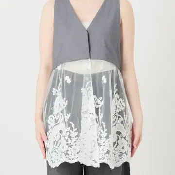 IENA LA BOUCLE 튤 레이스 슬리브리스 베스트