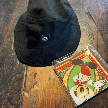 미키마우스 블랙 모자&손수건 세트 58cm