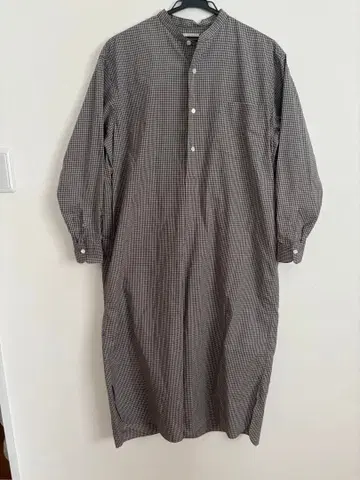 leno 밴드 카라 셔츠 원피스 체크