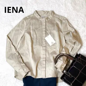 새상품 미사용 IENA 스탠드 카라 블라우스 베이지 긴팔