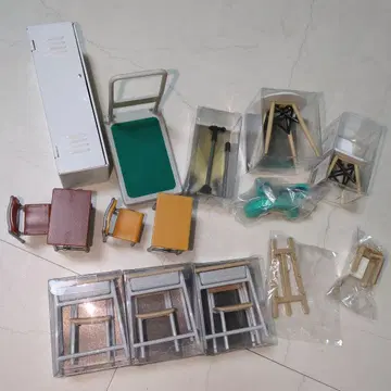 학교 교실 세트 미니어처 세리아 책상 락카 미술실 마이크 손수레 모음