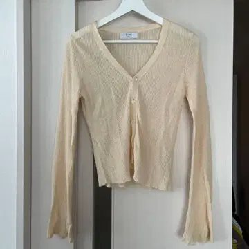 SLOBE IENA 베이지 V넥 가디건 긴팔