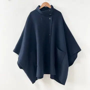 새상품급 SLOBE IENA 스탠드 카라 더블 페이스 판초 네이비