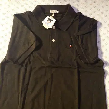 MIKI HOUSE DOUBLE.B 반팔 피케 셔츠 곰 자수 일본제 성인