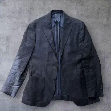 REDA 울 린넨 테일러드 자켓 네이비