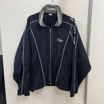 이탈리아 기획 90s asics black nylon jacket