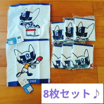 [미사용 새상품] 8장 세트 도쿄 올림픽 육상 탁구 타월 손수건