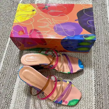 LE TALON 루탈론 멀티 컬러 웨지힐 샌들