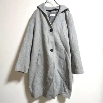 PLST 플라스테 여성용 코트 그레이 S 후드를 풀면 노카라 코트