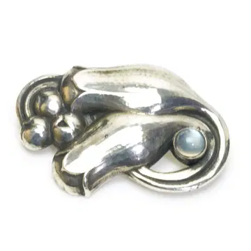 조지 젠슨 100B 튤립 브로치 문스톤