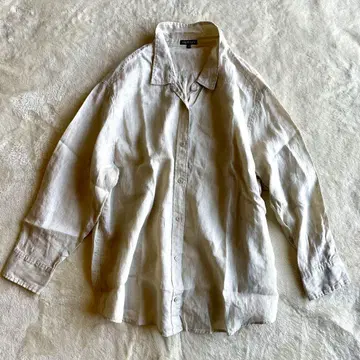 [ 빅 사이즈 13호 ] INDIVI 프렌치 린넨 100% 긴팔 셔츠