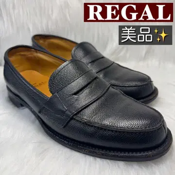 새상품급 REGAL 리갈 6151 2016 코인 로퍼 주름 가죽 블랙