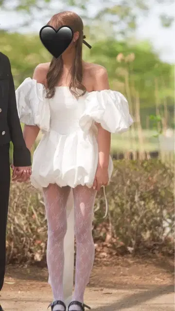 [ 사전 촬영 ] 웨딩 미니 드레스 퍼프 슬리브