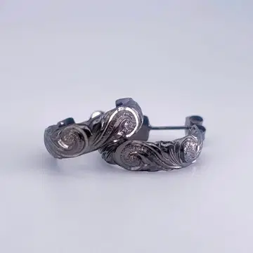 [손 조각] 하와이안 후프 귀걸이 (칼레이키니/블랙)