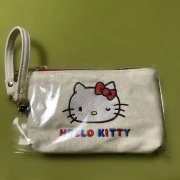 헬로키티 캔버스 키케이스 파우치 ID 카드 포켓 부착