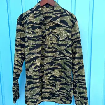 NOID 노아이디 타이거 카모플라쥬 셔츠 타이거 스트라이프 락