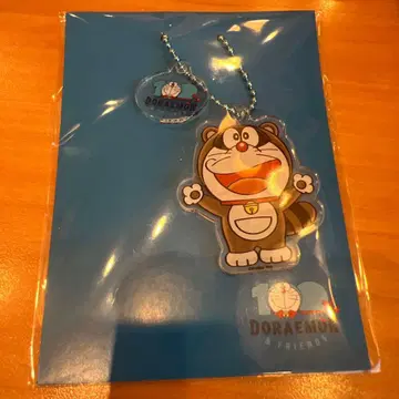 100% 도라에몽&프렌즈 아크릴 2단 키링 도라에몽 너구리