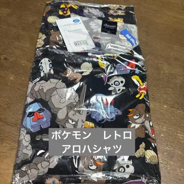 포켓몬 애니메이션 패턴 알로하 셔츠 M 사이즈