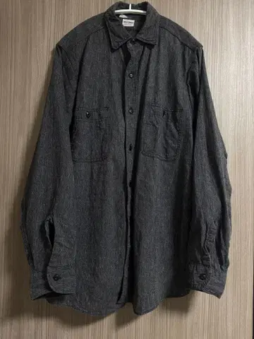 60s 빅 얀크 블랙 샴브레이 셔츠 빈티지