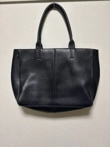 ships 가죽 토트백 네이비