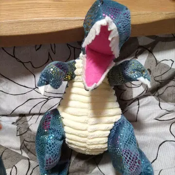 라메 공룡 봉제 인형 카라비너 지퍼 포함