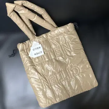 CITEN 스티치 패디드 토트백 베이지 퀼팅 2way