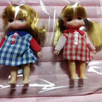 미키짱 마키짱 체크 무늬 인형 2체 세트