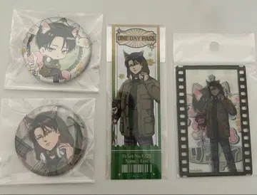 진격의 거인 리바이 놀이공원 캔뱃지 카드 세트