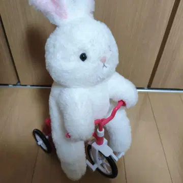 토끼와 거북이의 자전거 레이스 기믹 봉제 인형 토끼