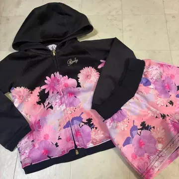 새상품급 110cm 치비Rady 트로피컬 플라워 블랙 셋업