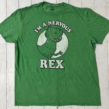 토이스토리 렉스 T셔츠 XL 그린 디즈니 픽사 빅 구제 의류