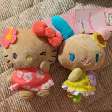 산리오 우사하나 키티 마스코트 참 키링 일광화상 2개 세트