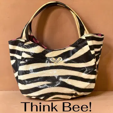 Think Bee! 싱크비 제브라 패턴 토트백 에나멜 백