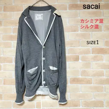 sacai 사카이 가디건 스타일 자켓 캐시미어 실크 그레이 울