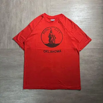 [90's] Hanes 프론트 프린트 t셔츠 빈티지 싱글 스티치